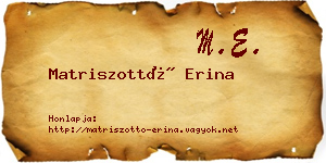 Matriszottó Erina névjegykártya